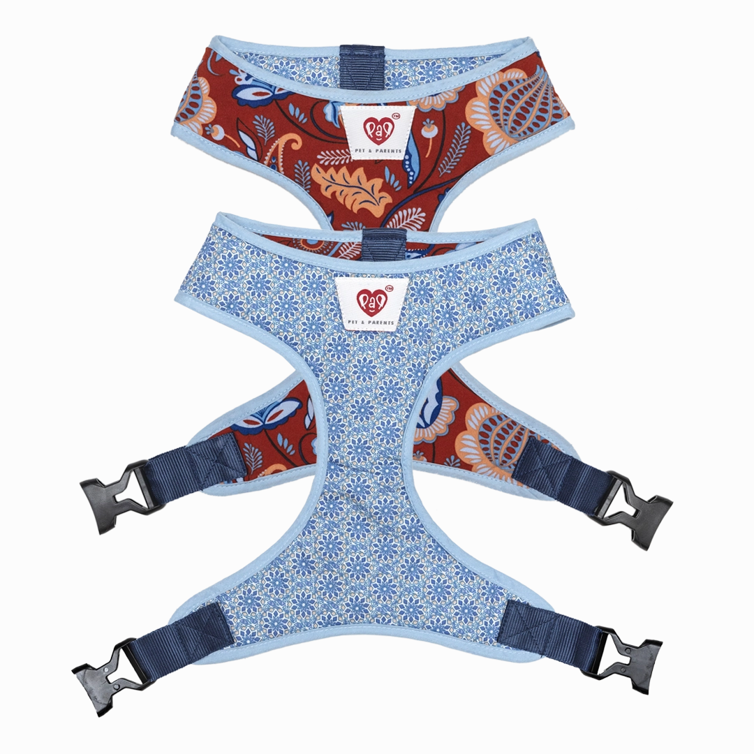 Pet And Parents Indie Floral Reversible Harness for Dogs