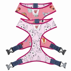Pet And Parents Pink Faces Reversible Harness for Dogs