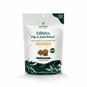 Pet Releaf Hip & Joint Releaf Edibites Peanut Butter & Banana Flavor for Medium & Large Dogs