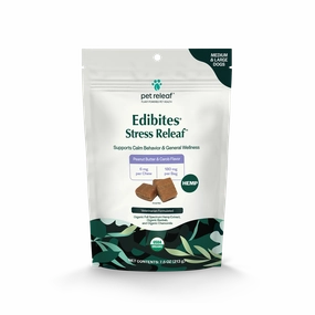 Pet Releaf Stress Releaf Edibites Peanut Butter & Carob Flavor for Medium & Large Dogs