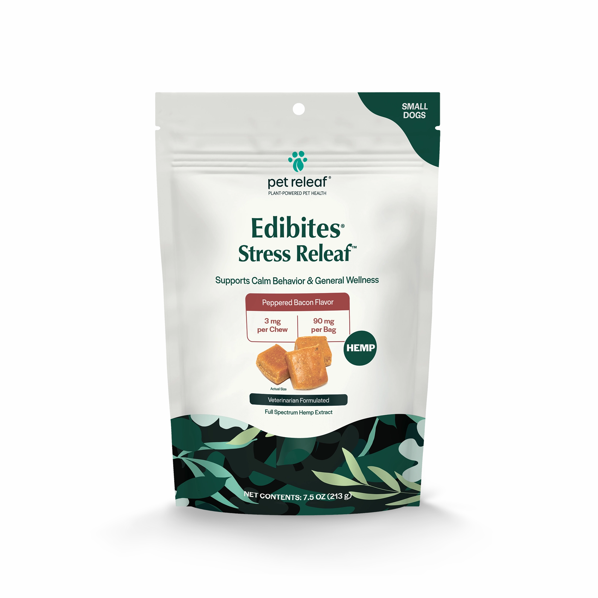Pet Releaf Stress Releaf Edibites Peppered Bacon Flavor for Small Dogs
