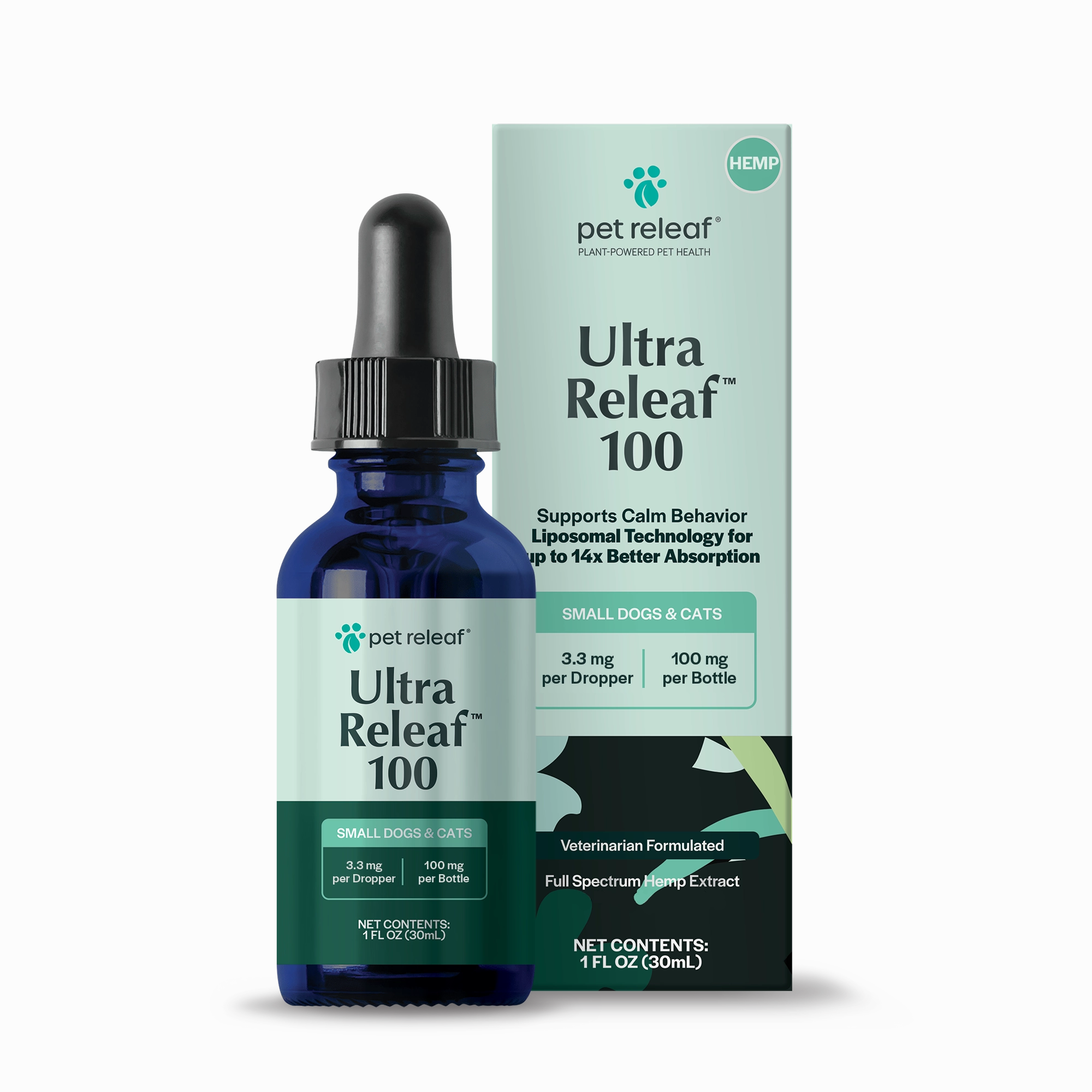 Pet Releaf Ultra Releaf Hemp Oil 100 For Small Dogs & Cats