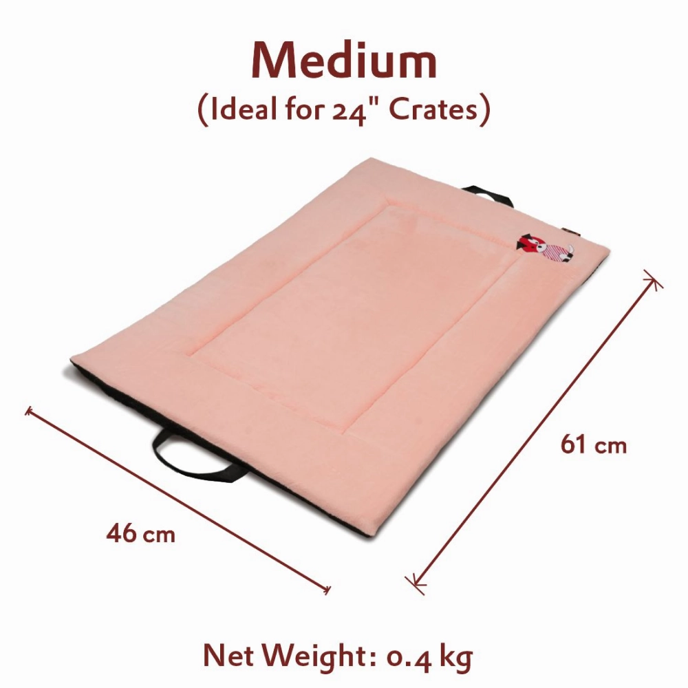 Petter World Orthopedic Memory Foam Crate Mat for Joint Support & Pressure Relief for Dogs (Peach Pearl)