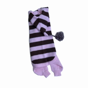 Pink Striped Knit Dog Jumper Medium