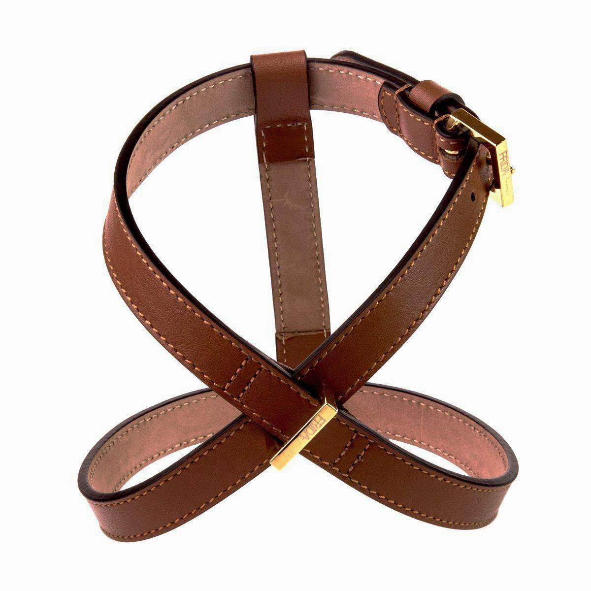 Plain Leather Dog Harness Brown