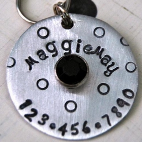 Polka Dot And Some Bling Dog ID Tag