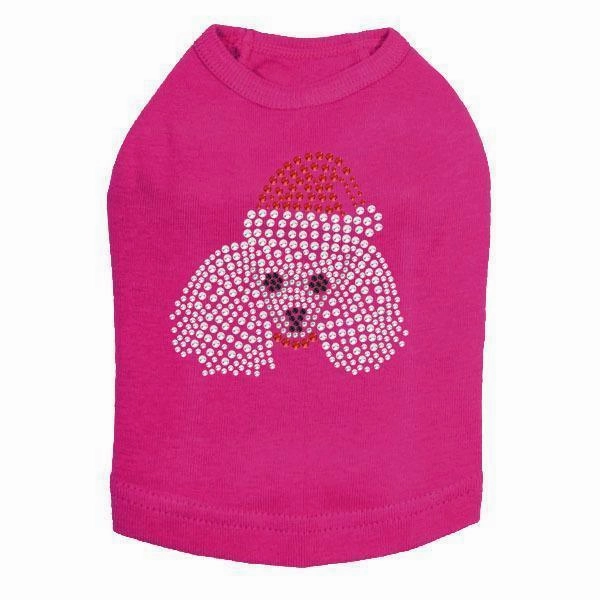 Poodle Santa Rhinestone Dog Tank