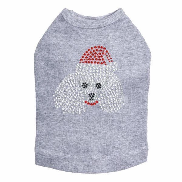 Poodle Santa Rhinestone Dog Tank