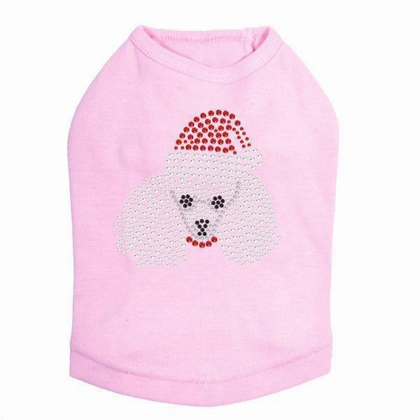 Poodle Santa Rhinestone Dog Tank