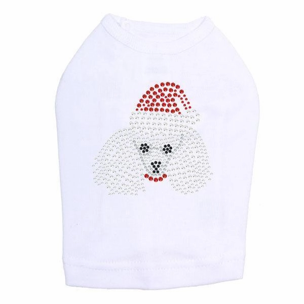Poodle Santa Rhinestone Dog Tank