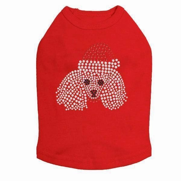Poodle Santa Rhinestone Dog Tank
