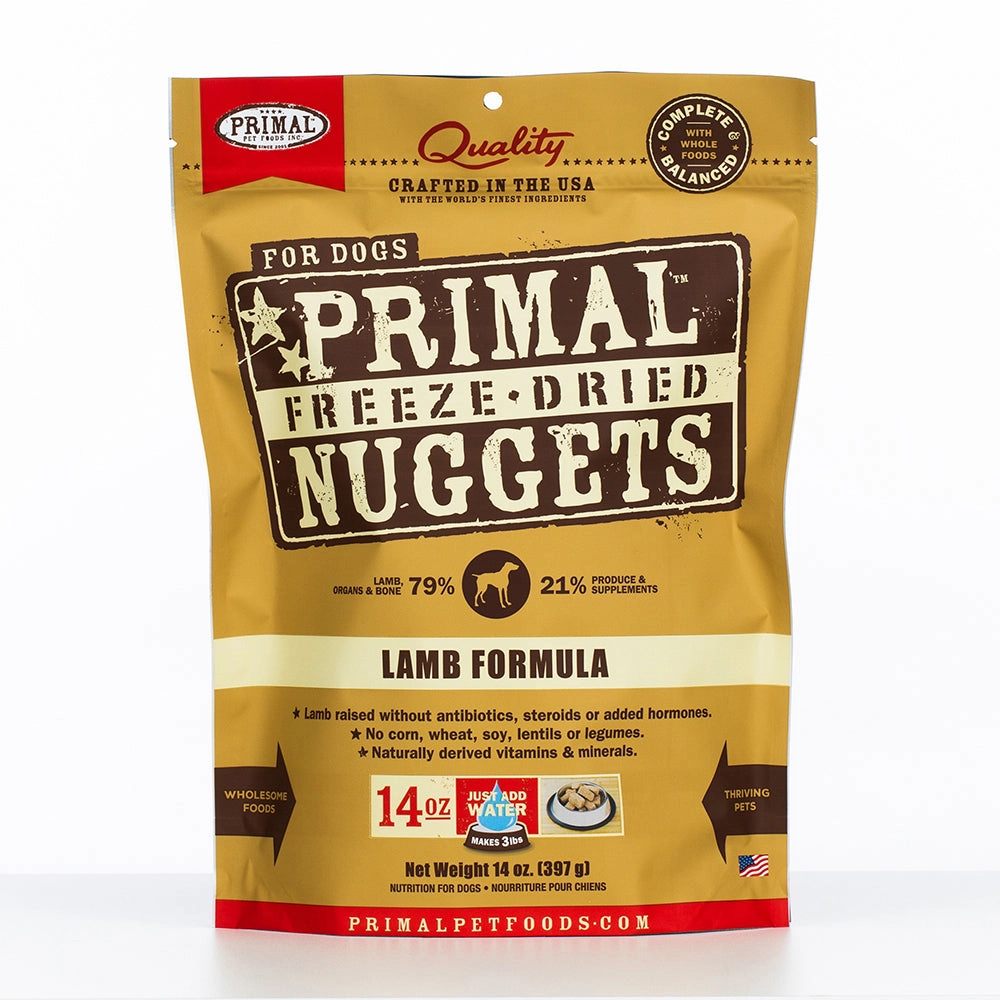 Primal Canine Freeze-Dried Nuggets Lamb Formula 14oz (EXPIRY 7 SEP 2025)