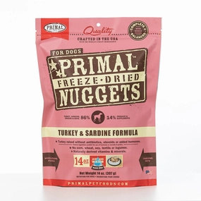 Primal Canine Freeze-Dried Nuggets Turkey and Sardine Formula 14oz (EXPIRY 13 NOV 2025)