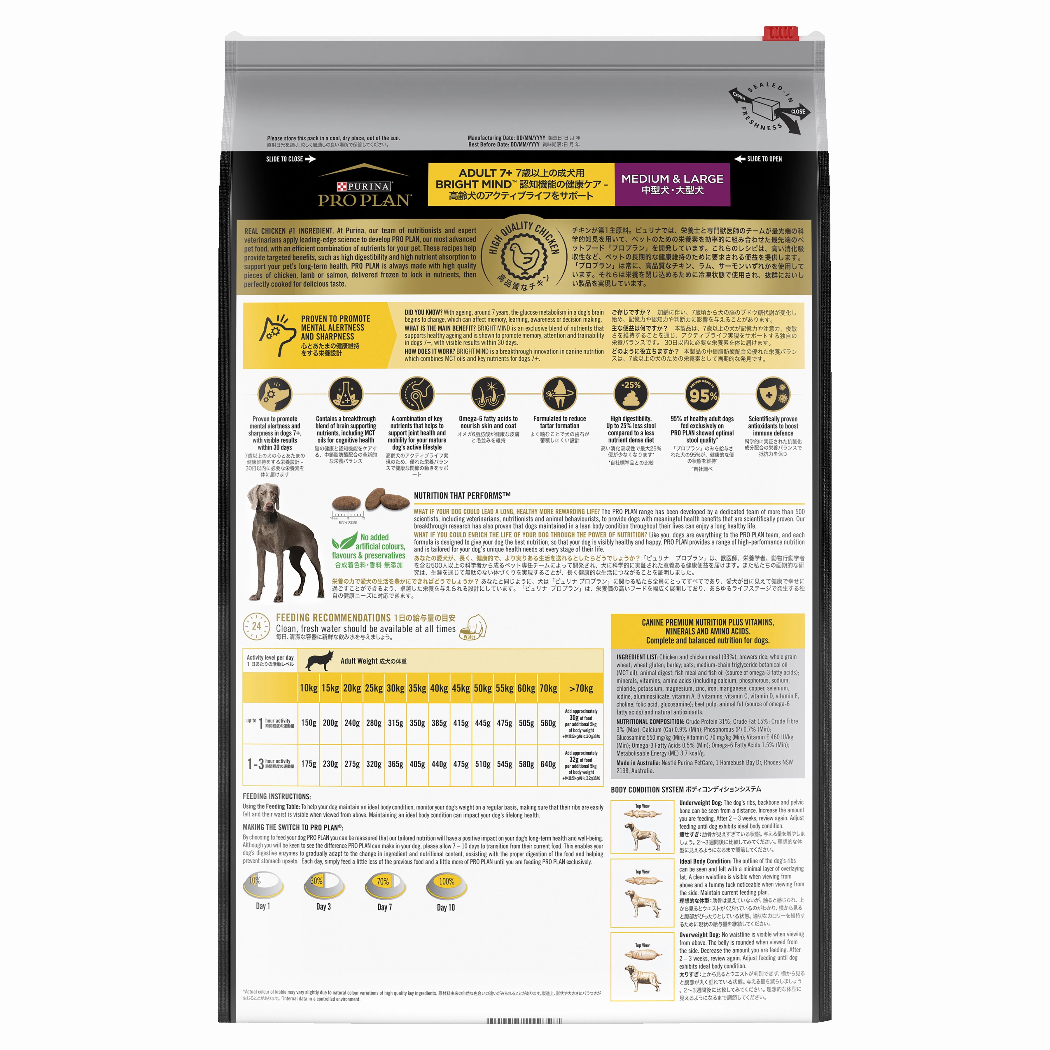 PRO PLAN Adult 7  Bright Mind Chicken Dry Dog Food (12kg)