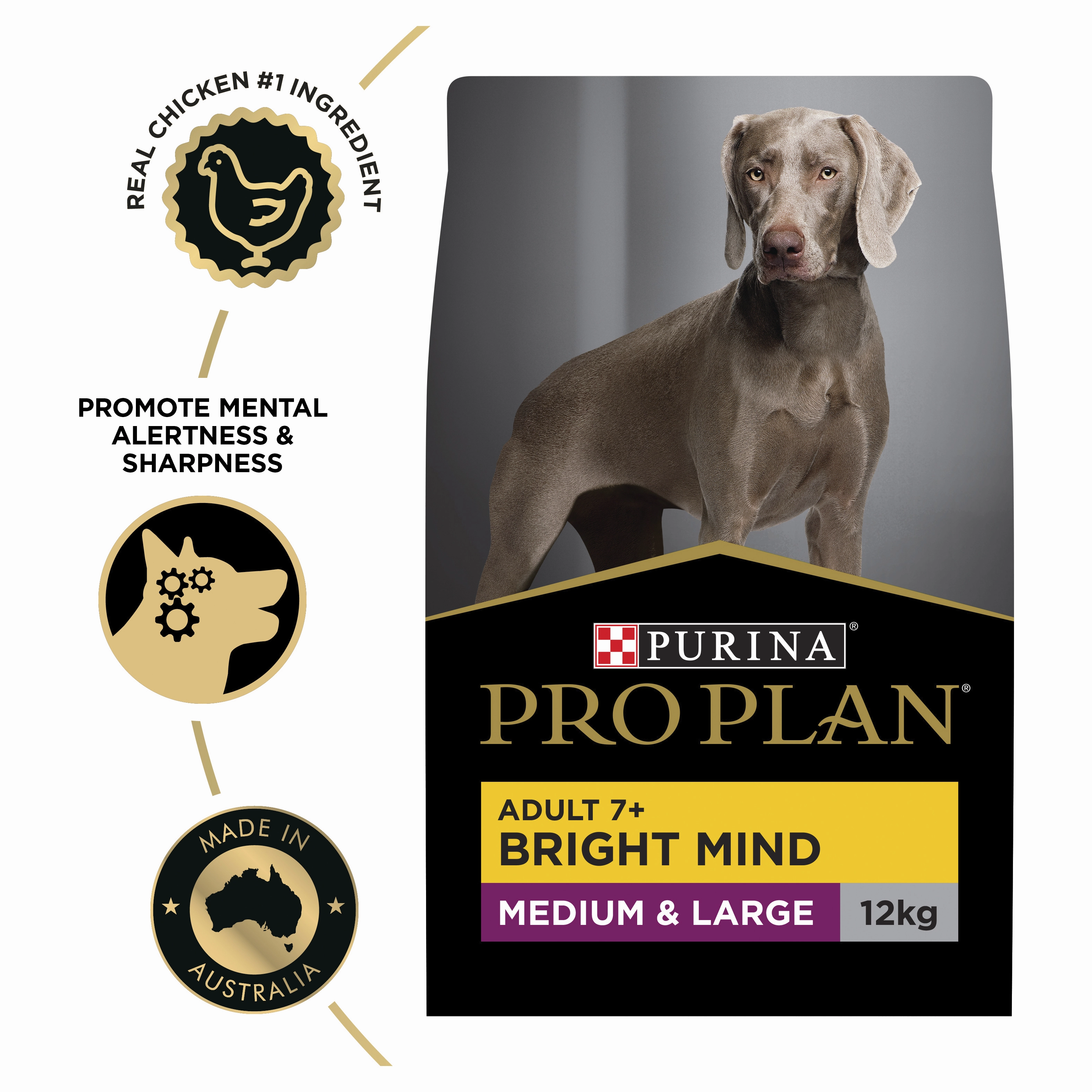 PRO PLAN Adult 7  Bright Mind Chicken Dry Dog Food (12kg)