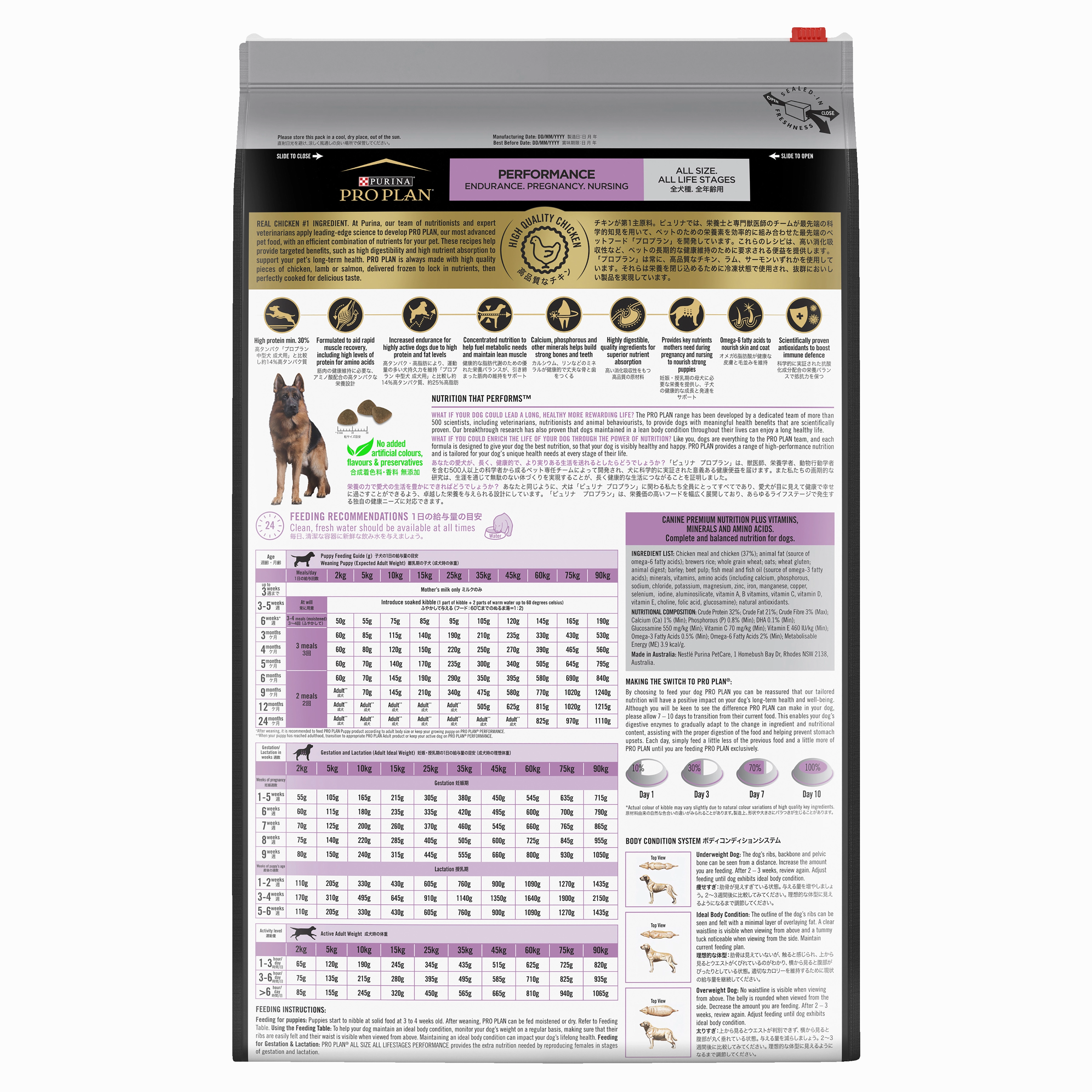 PRO PLAN Adult Performance Chicken Dry Dog Food (20kg)