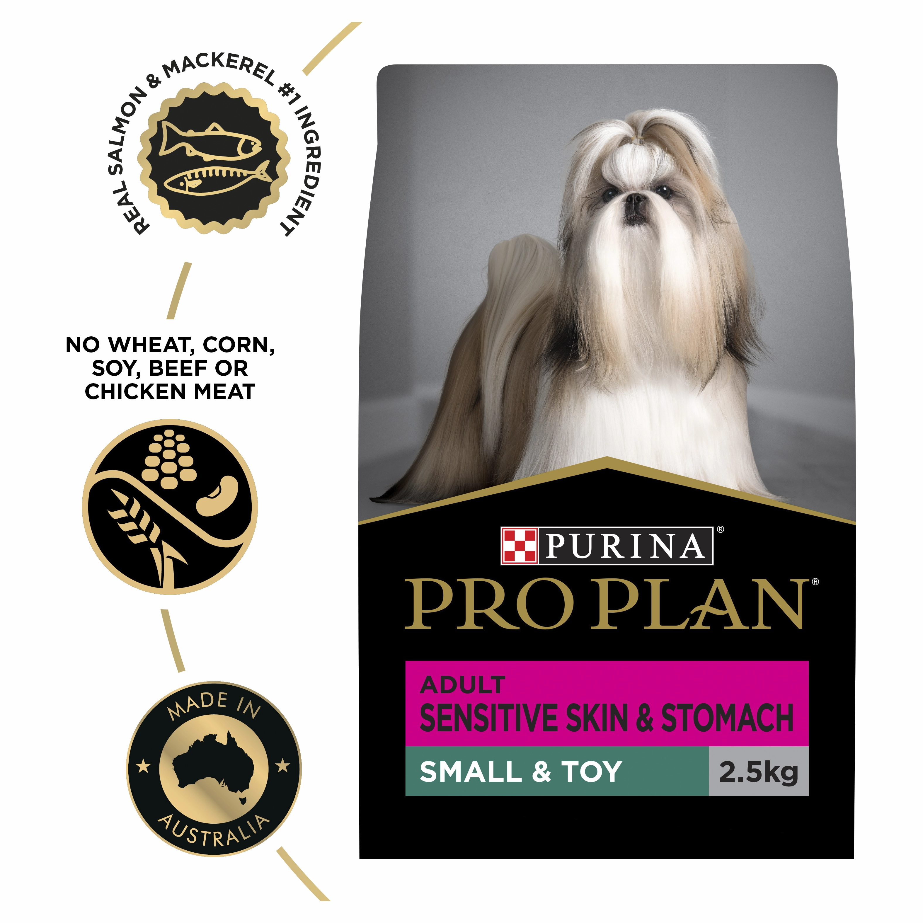 PRO PLAN Adult Sensitive Skin & Stomach Small & Toy Breed Dry Dog Food (2.5kg)