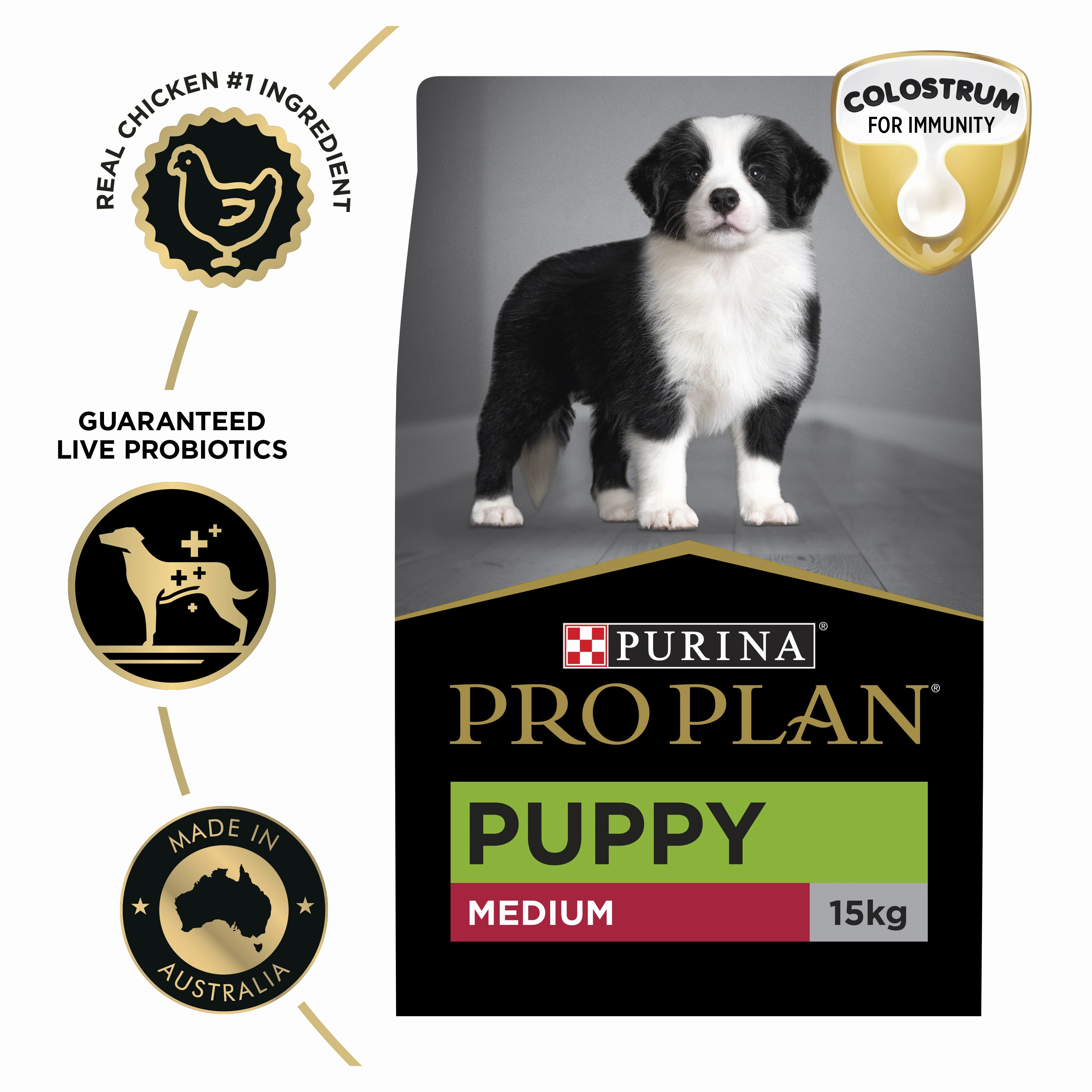 PRO PLAN Puppy Medium Breed Chicken Dry Dog Food (15kg)