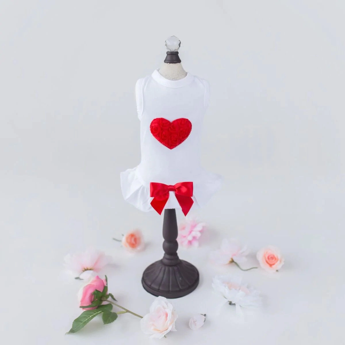 Puff Heart Dog Dress Red