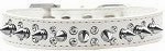 Punk Rock Double Crystal and Silver Spikes Dog Collar in Many Colors