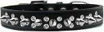 Punk Rock Double Crystal and Silver Spikes Dog Collar in Many Colors