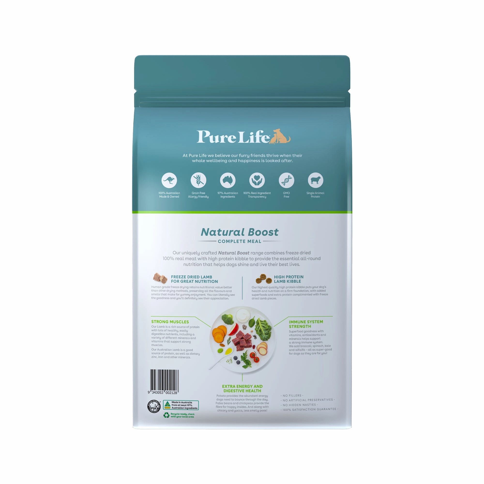 Pure Life - Natural Boost Lamb Dog Food (8kg)
