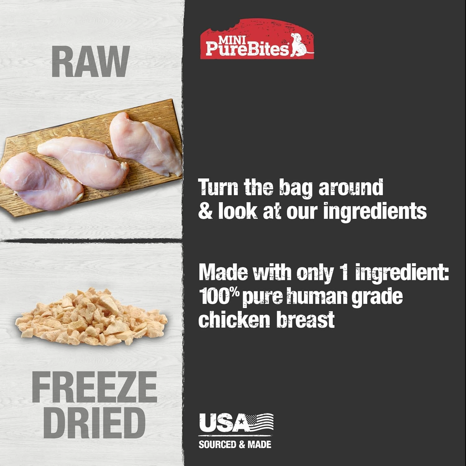 PureBites - Freeze Dried Mini Training Treats - Chicken Breast 60g