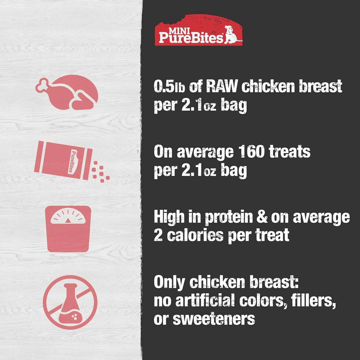 PureBites - Freeze Dried Mini Training Treats - Chicken Breast 60g