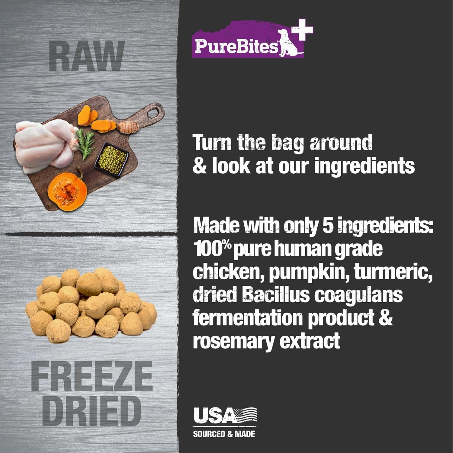 PureBites Functional Freeze Dried Dog Treats - Gut & Digestion 85g