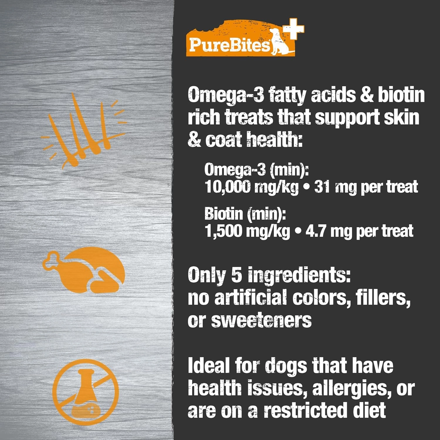 PureBites Functional Freeze Dried Dog Treats - Skin & Coat 85g