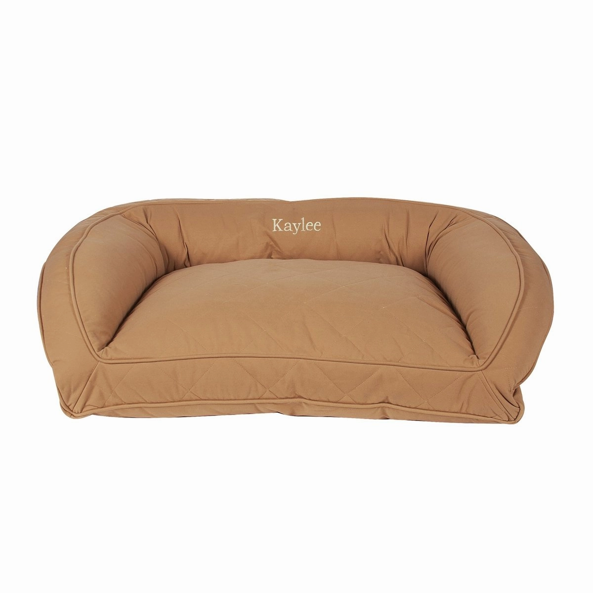 Quilted Microfiber Personalized Bolster Dog Bed Saddle