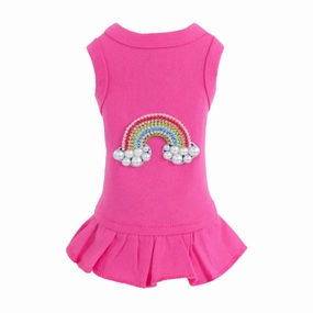 Rainbow Dog Dress Fuchsia