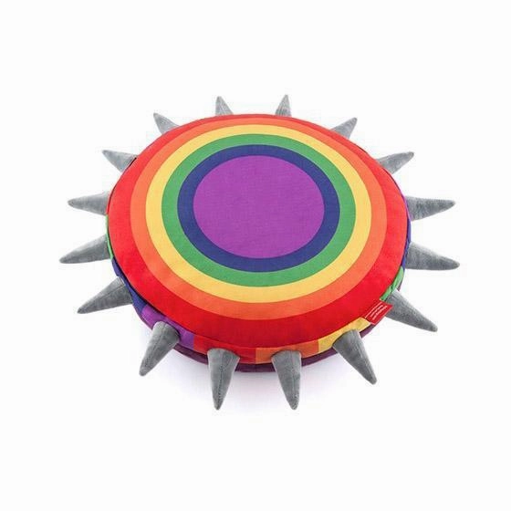 Rainbow Spiked Dog Bed