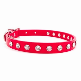 Red Madison Collar with 1 Row Swarovski Crystals