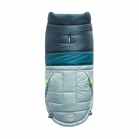 Retro Puffer Dog Jacket Light Blue