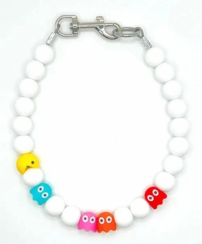 Retro Video Game Collar in White