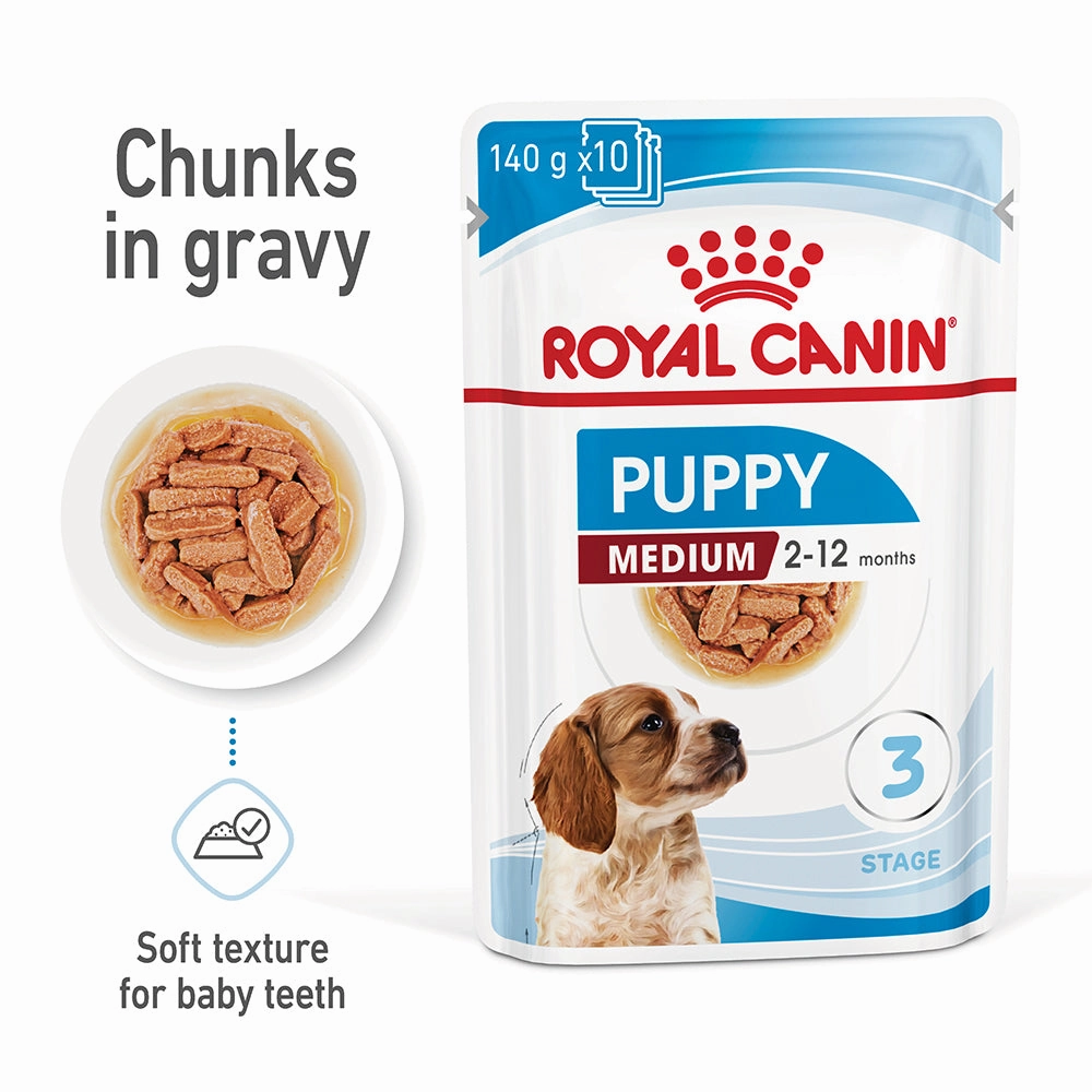Royal Canin - Medium Puppy Dog Wet Food (140g x 10pk)