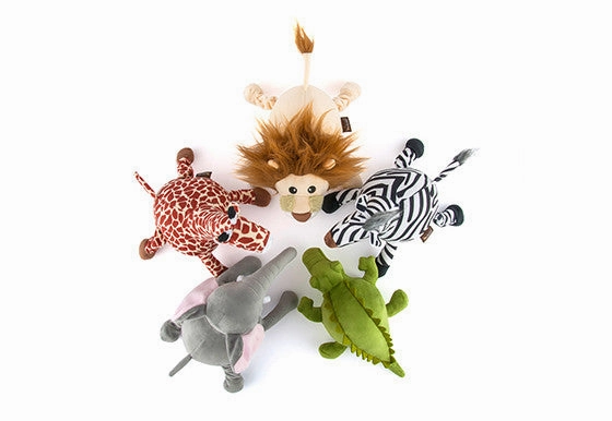 Safari Wildlife, Squeaky Plush Dog Toy
