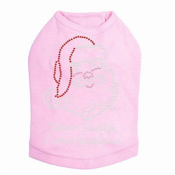 Santa I Can Explain Rhinestone Dog Tank