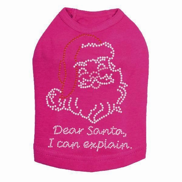 Santa I Can Explain Rhinestone Dog Tank