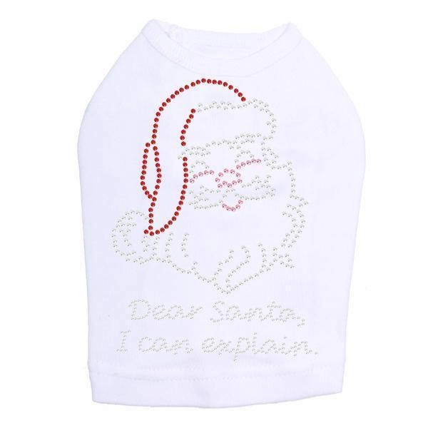 Santa I Can Explain Rhinestone Dog Tank