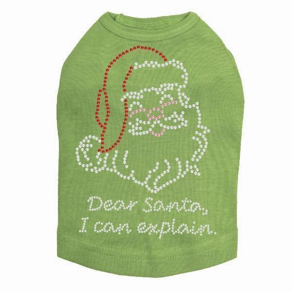 Santa I Can Explain Rhinestone Dog Tank