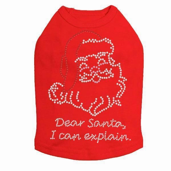 Santa I Can Explain Rhinestone Dog Tank