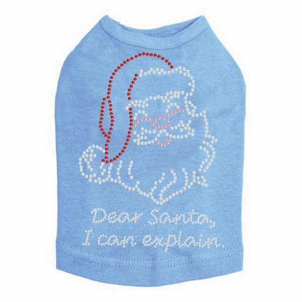 Santa I Can Explain Rhinestone Dog Tank