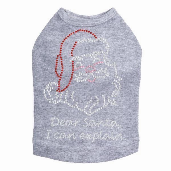 Santa I Can Explain Rhinestone Dog Tank