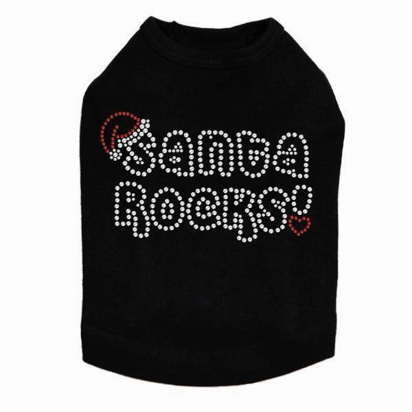 Santa Rocks Rhinestone Dog Tank