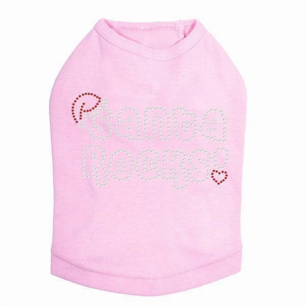 Santa Rocks Rhinestone Dog Tank