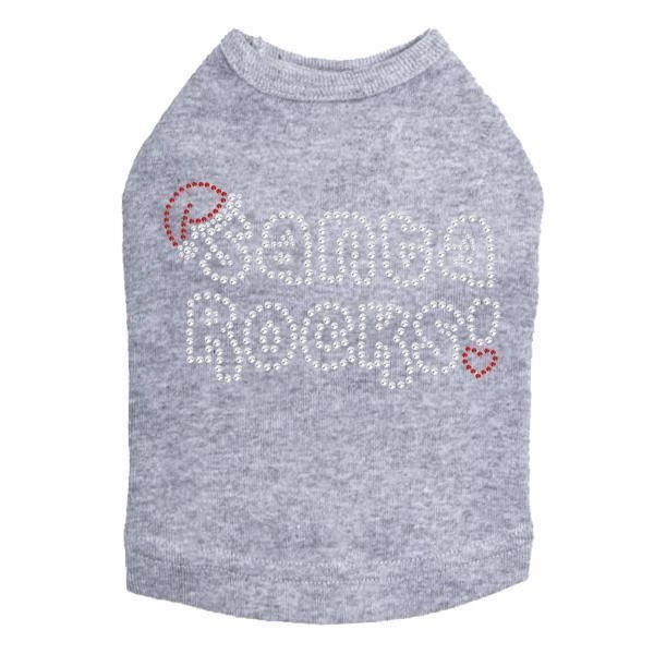 Santa Rocks Rhinestone Dog Tank