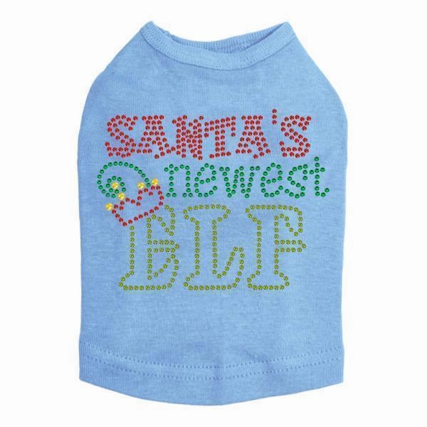 Santa's Newest Elf Rhinestone Dog Tank
