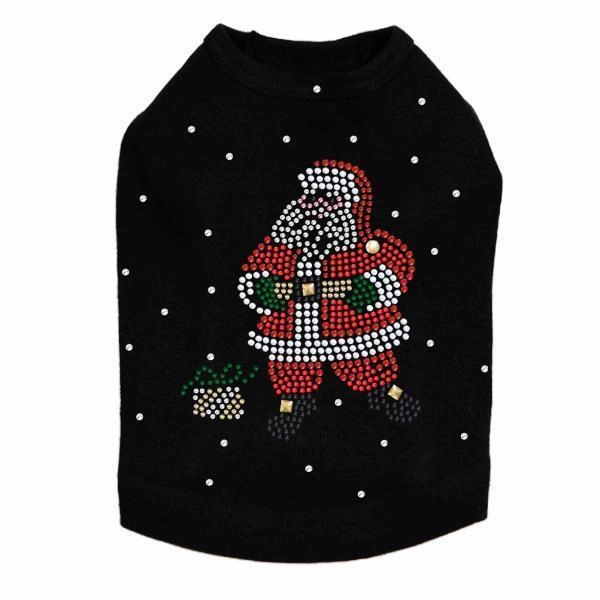 Santa With Snowflakes Rhinestone Dog Tank